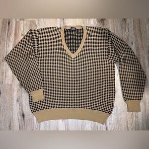 COMO SPORT Golf Mens Large V Neck Merino Wool Pullover Sweater Made in Italy L